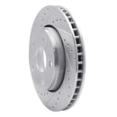 R1 07-18 Jeep Wrangler Front Drilled & Slotted Silver Brake Rotor Set