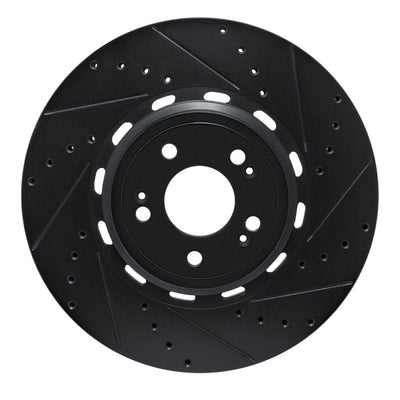 R1 21-26 Genesis GV70 Front Right Drilled & Slotted Black Brake Rotor