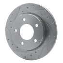 R1 04-13 Mazda 3 Rear Left Drilled & Slotted Silver Brake Rotor