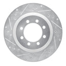 R1 68-76 Ford E-350 Econoline Front Left Drilled & Slotted Silver Brake Rotor