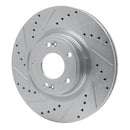 R1 10-16 Hyundai Genesis Coupe Front Drilled & Slotted Silver Brake Rotor Set