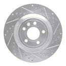R1 11-14 Ford Mustang Front Drilled & Slotted Silver Brake Rotor Set