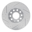 R1 05-25 Audi A3 Sportback E-Tron Rear Right Drilled & Slotted Geo-Carbon Rotor