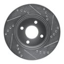 R1 03-10 Chevrolet Cobalt Front Left Drilled & Slotted Silver Brake Rotor
