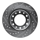 R1 76-89 Toyota Land Cruiser Front Right Drilled & Slotted Silver Brake Rotor