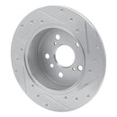 R1 00-04 Toyota Avalon Rear Left Drilled & Slotted Silver Brake Rotor
