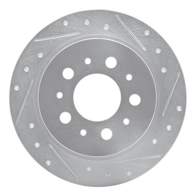 R1 95-97 Volvo 960 Rear Right Drilled & Slotted Silver Brake Rotor