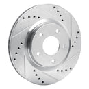 R1 07-15 Nissan Rogue Front Right Drilled & Slotted Silver Brake Rotor