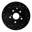 R1 06-18 Lexus HS250h Front & Rear Drilled & Slotted Black Brake Rotor Set