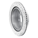 R1 04-06 Ford E-150 Rear Left Drilled & Slotted Silver Brake Rotor