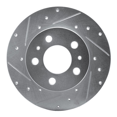 R1 67-72 Volvo 164 Front Right Drilled & Slotted Silver Brake Rotor