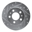 R1 67-72 Volvo 164 Front Right Drilled & Slotted Silver Brake Rotor