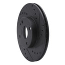 R1 94-02 Mazda Miata Front Right Drilled & Slotted Black Brake Rotor