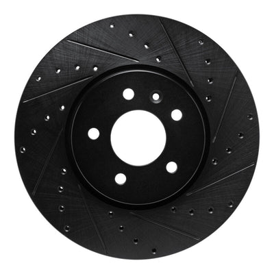 R1 14-19 Buick CASCADA Front Right Drilled & Slotted Black Brake Rotor