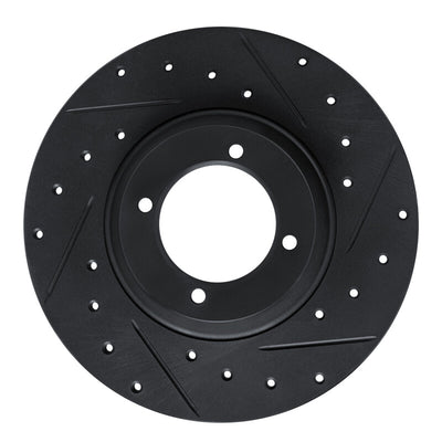 R1 61-76 Triumph TR250 Front Right Drilled & Slotted Black Brake Rotor