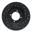 R1 61-76 Triumph TR250 Front Right Drilled & Slotted Black Brake Rotor