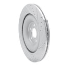 R1 10-24 Jaguar XFR Rear Left Drilled & Slotted Silver Brake Rotor