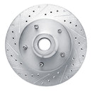 R1 94-02 Dodge Ram 1500 Van Front Left Drilled & Slotted Silver Brake Rotor