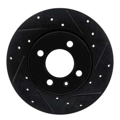 R1 84-97 Audi Coupe Front Right Drilled & Slotted Black Brake Rotor