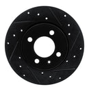R1 84-97 Audi Coupe Front Right Drilled & Slotted Black Brake Rotor
