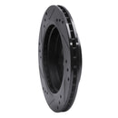 R1 95-04 Ford Contour Rear Right Drilled & Slotted Black Brake Rotor