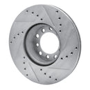 R1 72-80 Mercedes-Benz 450SE Front Left Drilled & Slotted Silver Brake Rotor