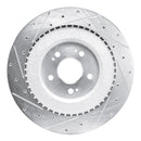 R1 21-26 Genesis G80 Rear Right Drilled & Slotted Silver Brake Rotor