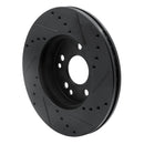 R1 90-95 Mercedes-Benz E420 Front Left Drilled & Slotted Black Brake Rotor