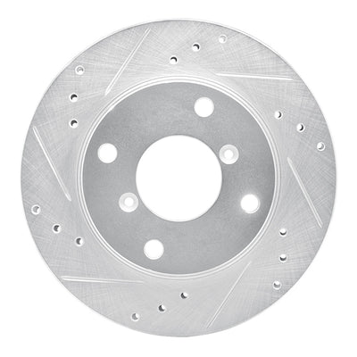 R1 89-94 Suzuki SWIFT Front Left Drilled & Slotted Silver Brake Rotor
