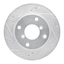 R1 89-94 Suzuki SWIFT Front Left Drilled & Slotted Silver Brake Rotor