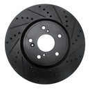 R1 13-26 Honda CR-V Front Drilled & Slotted Black Rotors