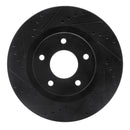 R1 07-25 Chrysler 200 Front Left Drilled & Slotted Black Brake Rotor