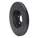 R1 08-19 Pontiac Vibe Front Right Drilled & Slotted Black Brake Rotor