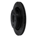 R1 02-10 Saab 9-5 Rear Right Drilled & Slotted Black Brake Rotor