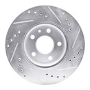 R1 79-85 Volkswagen Type 2 Front Left Drilled & Slotted Silver Brake Rotor