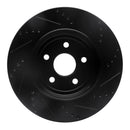 R1 12-24 Dodge Durango Rear Drilled & Slotted Black Brake Rotor Set