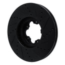R1 15-25 Ford Transit-350 HD/DRW Front Left Drilled & Slotted Black Brake Rotor