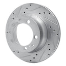 R1 87-97 Porsche 944 Except Turbo Rear Left Drilled & Slotted Silver Brake Rotor