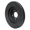 R1 14-19 Nissan X-Trail Front Drilled & Slotted Black Brake Rotor Set