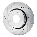 R1 09-15 Mitsubishi Lancer Front & Rear Drilled & Slotted Silver Brake Rotor Set