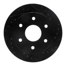 R1 1988-2000 Cadillac Escalade Front Right Drilled & Slotted Black Brake Rotor