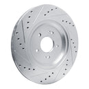R1 19-22 Genesis G90 Rear Drilled & Slotted Silver Brake Rotor Set