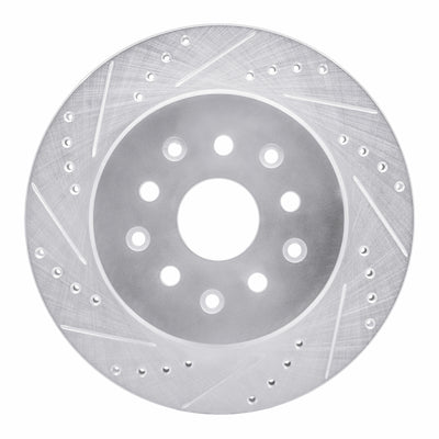 R1 93-98 Toyota Supra Rear Left Drilled & Slotted Silver Brake Rotor