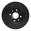 R1 94-00 Kia Sephia Front Left Drilled & Slotted Black Brake Rotor