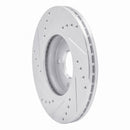 R1 14-23 Ford Fiesta Front Drilled & Slotted Silver Brake Rotor Set