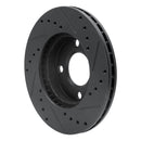 R1 78-92 Audi 80 Front Left Drilled & Slotted Black Brake Rotor