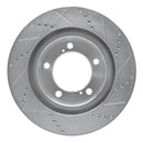 R1 08-21 Lexus LX570 Front Left Drilled & Slotted Silver Brake Rotor