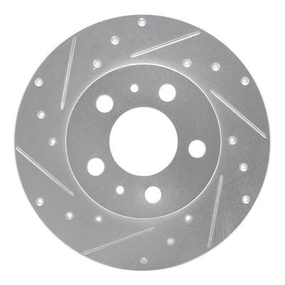 R1 67-72 Volvo 164 Front Left Drilled & Slotted Silver Brake Rotor