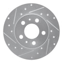 R1 67-72 Volvo 164 Front Left Drilled & Slotted Silver Brake Rotor