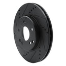 R1 96-15 Mercedes-Benz SLK230 Front Left Drilled & Slotted Black Brake Rotor